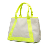 バレンシアガ ネイビーカバスM ハンドバッグ 581292 ベージュ イエロー キャンバス レディース BALENCIAGA 【中古】